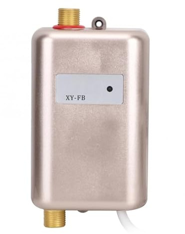 KONGMM Instant Water Heater, 3800W Electric Water Heater Instantaneous Tankless Instant Hot Water Heater Kitchen Bathroom Shower Flow Water Boiler(Gold)