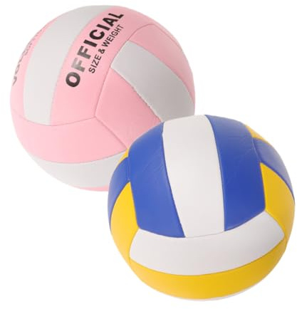 Abaodam 2 pezzi Pallavolo Indoor Soft Pallone da Allenamento Standard con Superficie Liscia per Controllo e Precisione Pallone Resistente ed Elastico per Partite e Allenamenti