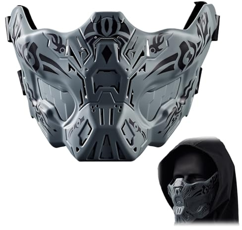 Airsoft Demi Visage Crâne Masques, pour Halloween Jeu De Rôles Paintball Jeu Tactique Equipement