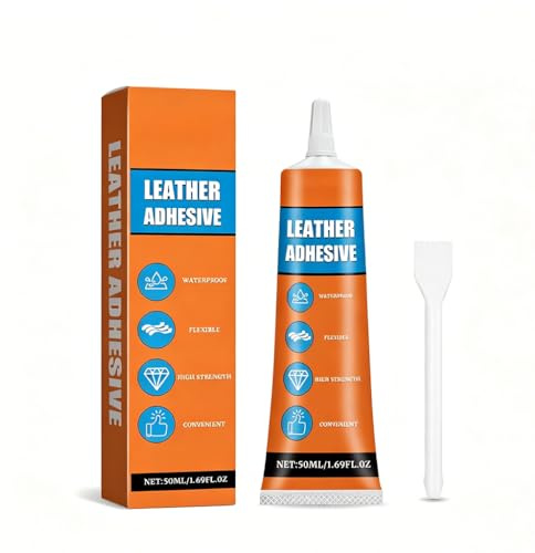 Textilkleber Waschmaschinenfest Extra Stark 50ml mit Schaber, Transparenter Stoffkleber für Kleidung, Baumwolle, Denim, Leder und Polyester, Wasserfest Outdoor Stoff Kleben Statt Nähen