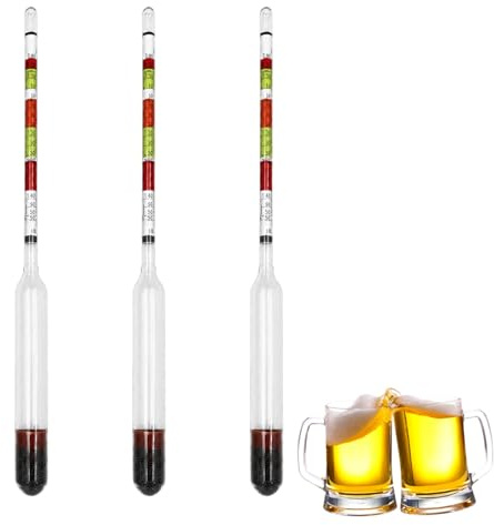 Hydrometer Alcohol Meter, Home Brew Equipment for Wine Making, 3-Piece Set for Precise Gravity Measurements, Essential Tool for Wine Enthusiasts and Brewing Beginners