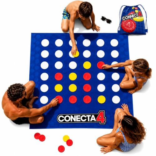 JUGATOYS Toalla de Playa con Juego - Familiar e Infantil Piscina, Camping, Jardín y Playa - Juguete para Niño y Niña - Tamaño 100x100cm - Incluye Ruleta y Mochila Impermeable Transporte (Azul)