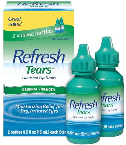 Refresh Tears, Lubricant Eye Drops, 2 Bottles .5 fl oz (15 ml)