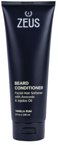 ZEUS Beard Conditioner Wash, Cleansing & Moisturizing Beard Wash with Green Tea & Natural Ingredients to Soften Facial Hair (Made in USA) Vanilla Rum