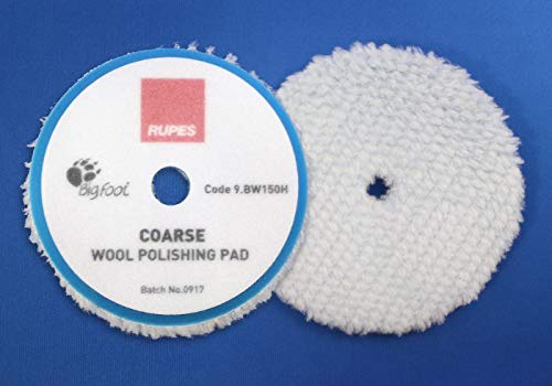 2 Stück Rupes Bigfoot Blaue Woll Pads Grob/Coarse 130/150mm für Mille LK900