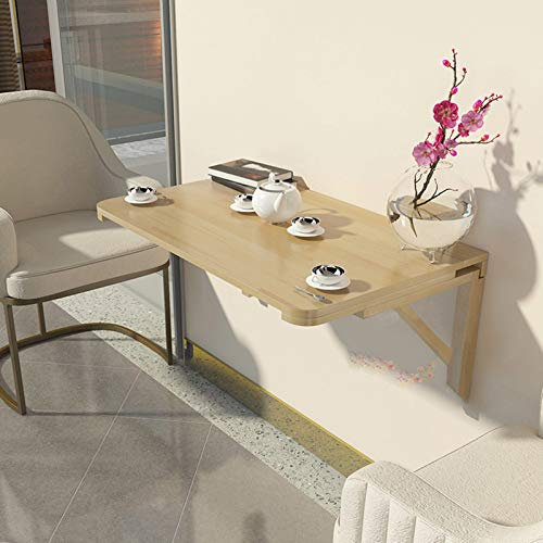 Wandklapptisch aus Massivholz,Kiefer Wandtisch Klapptisch,Schwimmender Schreibtisch,Küchentisch Esstisch an der Wand Montierter,Hängender Computertisch Klappbar Laptoptisch Werkbank(120x60cm/47x24in)