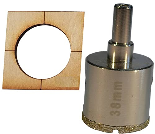 38mm Diamond Core Drill Bit 1 1/2 Inch – Tile Hole Saw for Sink Tap Hole, Shower Pipe, Glass Blocks Bottles – Diamond Hole Cutter for Porcelain, Ceramic, Granite, Marble, Stone, Glass, Mosaic