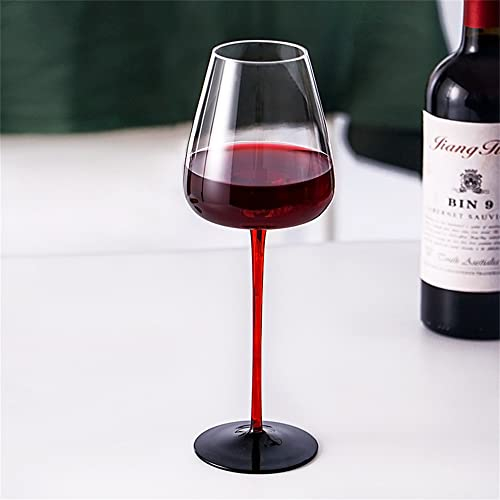 HALAWAKA Bicchieri da vino rosso senza piombo con fondo concavo in cristallo (2 pezzi, con papillon nero, calici da vino in cristallo, bicchieri da champagne, bicchieri da cocktail bordeaux