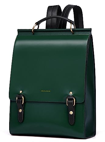 Cnolés Business Rucksack Damen Leder Eleganter Daypack Wasserdicht Damen Rucksackhandtaschen Rücksacken für Damen Diebstahlsicherer Lederrucksack Damen Laptop Cityrucksack