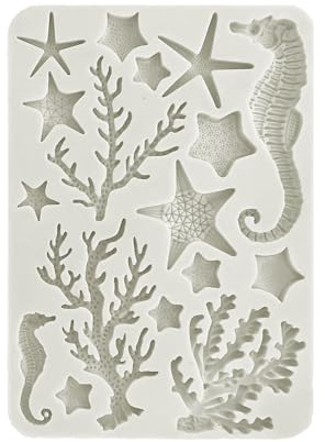 Stamperia - Silicon Mould A5 for Scrapbooking, Bullet Journalling and More, Corals, Non-Stick Surface, Suitable for Air-Dry Clay, Resin, and More, Perfect for Hobbies, Crafts, and Gifting (Sea Land)