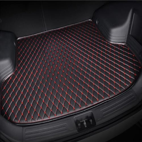GLYGLY Auto Leder Kofferraummatten, Für Ford Fiesta 2009-2016 Sedan, Auto Kofferraumwanne Strapazierfähigen Antirutsch Kantenschutz Boot Liner Tray Zubehör,E