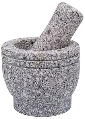 XDAWQP Juego de mortero Chino, Piedra machacadora, Exquisito mortero para ajo, Tarro doméstico para machacar maní, Guacamole, Especias, ajo, Cocina, A，D