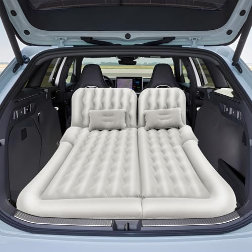SICHENSH Materasso ad aria pieghevole per auto, materasso ad aria SUV, materasso ad aria per auto, materasso gonfiabile con pompa ad aria, materasso ad aria da campeggio, materasso ad aria per auto