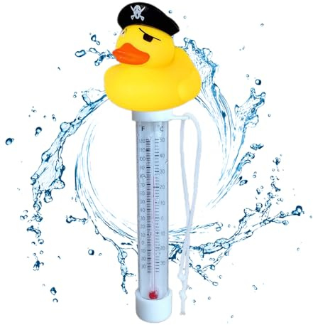 Duck Pool Thermometer | Cartoon Floating Pool Thermometer | Spa Bathe Bath Hot Tub Thermostat with String | Cartoon Animal Swimming Pools Thermometers for Outdoor & Indoor