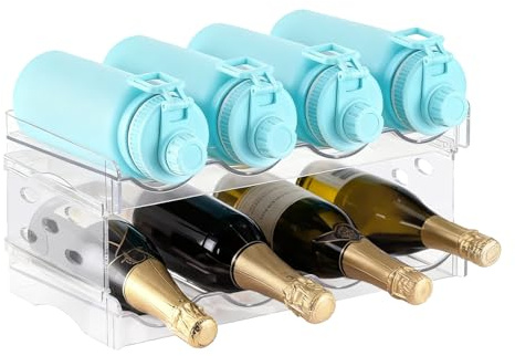 CAIEJSAEN Portabotellas frigorífico, soporte para bebidas, refrigerador, organizador de botellas, adecuado para refrigeradores, armarios y cocinas. Puede contener 8 contenedores para diferentes