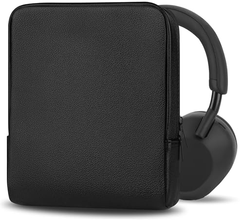 Geekria Elite hörlursväska, ersättningsväska med mjukt skal, skyddande resväska med kabelförvaring, kompatibel med Sony WH-1000XM6/1000XM5/1000XM4/XB910N, ULT WEAR och mer (svart)