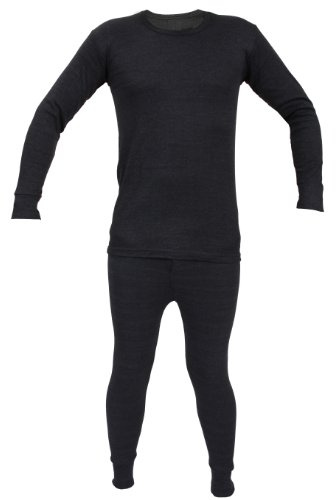 Kids Thermal Winter Warm Underwear Set Long John Bottom and Long Sleeve Top Size:Age 9-11 Years (Unisex Boy Girl Children) Colour:Charcoal Grey
