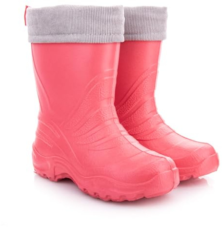 LEMIGO Unisex Barn EVA Gummistövlar Fodrade Lättvikts Varm Regnstövlar Pojkar Flickor TERMIX 861 22-37 EU (Rosa grå, Europeiska skostorlekar, Små barn, Numeriskt intervall, Medel, 24, 25)
