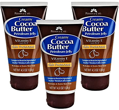 Personal Care Petroleum Jelly Vitamin E and Cocoa Butter Lotion 4.5 Oz (3 Pack) Vitamin E Cream for Skin with Cocoa Butter Cream Petroleum Jelly Tube