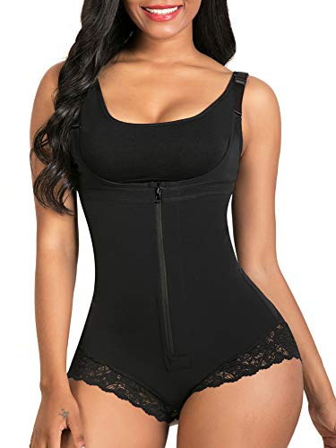 SHAPERX Shapewear För Kvinnor Figurformande Gördel Body Shaper Mage Formande Bodysuit,UK-SZ7200-Black-L