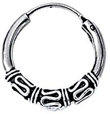 NKlaus CREOLE für Damen 925 Silber, 925er Silber, 16mm Einzel, 1 Stück | Gothic; keltisch; Außendurchmesser: 16mm; herrenohrring
