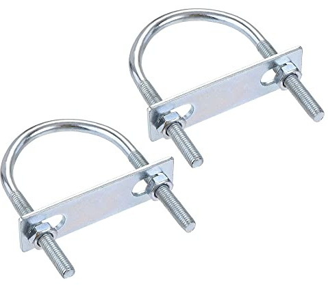 sourcing map 2 Satz M8 Runde U-Bolzen Bügelbolzen Bügelschrauben Stahl 60mm Innenbreite 100mm Länge mit Mutternrahmen und Befestigungselementen