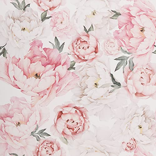 Dvegort Floral Wallpaper Peel and Stick Wallpaper Watercolor Self Adhesive Removable Wallpaper Vinyl Contact Paper for Decorative Bedroom Home Wall (17.7x118.1)