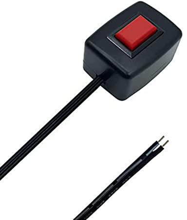iSpchen Auto Hupenschalter Momentaner Wasserdichte Druckknopfschalter Auto Reset Schalter Ein/Aus-schalter Hupentaste Schalter Hupenknopf Netzschalter Lichtschalter mit Kabel 50cm