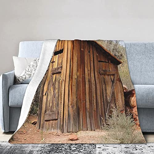 3D Kuscheldecke 150x200 Flanell Fleecedecke Retro Decke Blockhütte, Flauschig Mikrofaser Wohndecke Dekoration des Bauernhauses, für Sofadecke Couchdecke Sofaüberwurf Bettüberwurf