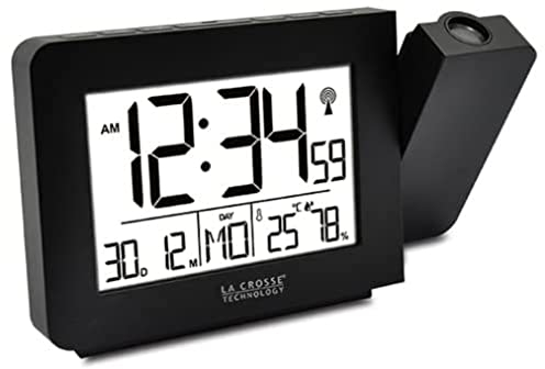 La Crosse Technology - WT522 Réveil Radio-Piloté avec Projection - Noir
