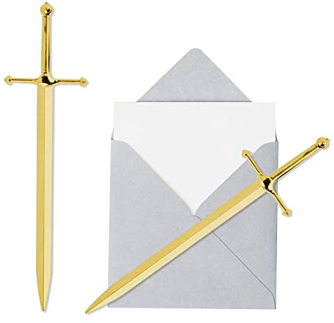 Brieföffner aus Metall, Büro-Brieföffner, Messer, metallbeschichtet, Umschlagöffner, ergonomischer Griff, praktisches dekoratives Brieföffnungswerkzeug (Golden)