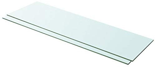 ZHOUMIN Regalböden 2 STK Wandregal, Wand Regal, Regalbrett, Schwebendes Regal, Schweberegal, Küchenregal, Regalbretter, Glas Transparent 100 x 30 cm