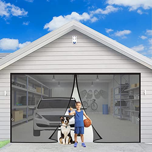 Moustiquaire Porte Magnétique Moustiquaire sur Mesure de Porte, 220 x 250 cm Rideau de Porte Antimoustique, Laisse Passer l'Air Frais et Bloque la Fumée, Kit d'installation Complet pour Portes Noir