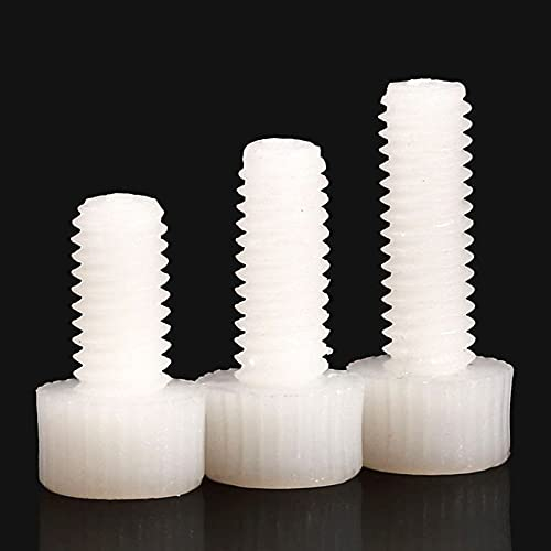 ASIORI Muttern und Bolzen-Set, 10/20/100 Stück weiße Nylon-Innensechskantschraube M3 M4 M5 M6 M8 Kunststoff-Sechskantschrauben Schraubenlänge 5-60 mm (Color : 100PCS, Size : M5x35mm)