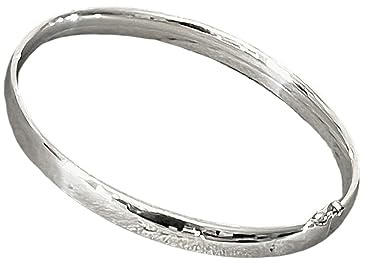 Bijouxia Armreif, oval, offen, aus massivem Silber 925/1000, Sterling-Silber