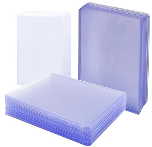 150 Pcs Trading Card Sleeves, 50Pcs 76 x 101mm 35PT Hard Plastic Card Sleeves + 100Pcs Transparent Soft Sleeves for Standard Card,Pokemon MTG Hockey Golf Sports Cards(2 Styles)
