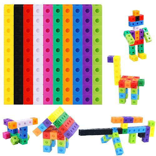 SpriteGru Math Linking Cubes, Set of 100 Math Cubes Manipulative Connecting and Counting Snap Blocks for Early Math and Construction, Educational Toy for Preschool, Kindergarten, Homeschool