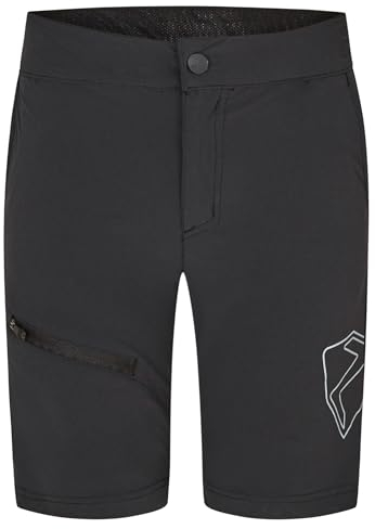 Ziener Kinder Natsu X-Function Fahrrad-Shorts mit Innenhose - Mountainbike/Outdoor/Freizeit - atmungsaktiv,schnelltrocknend,gepolstert, Black, 140