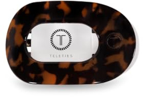 TELETIES - Small Flat Round Clip - Strong Grip, Bendable Teeth, Comfortable Curved Design - For Lying Down, Yoga, Driving & More - Ideal for Thin-Medium Hair - For All Hair Textures - Tortoise