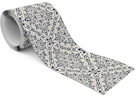 Muralo Bordüre Selbstklebend Barockes Muster, Wandbordüre - 10x300 cm | Tapetenbordüre, Modernes Design, UV-beständig, halbmatt, glatt und abriebfest - ideal für Wohnzimmer und Schlafzimmer