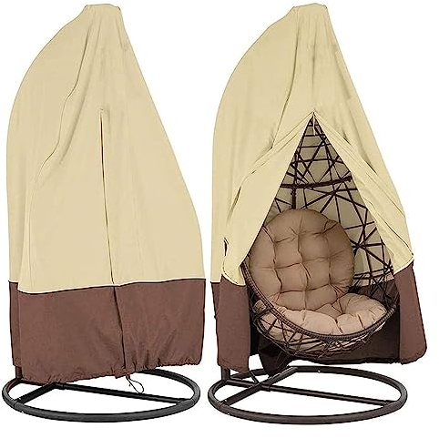 Hängesessel Abdeckung Outdoor, 210D Oxford-Stoff Abdeckplane Mit Reißverschluss Kordelzug, Wasserdicht UV-Anti Winterfest Schutzhülle Gartenmöbel Für Hängestuhl Egg Swing Chair, 190 X 115cm Hängesesse