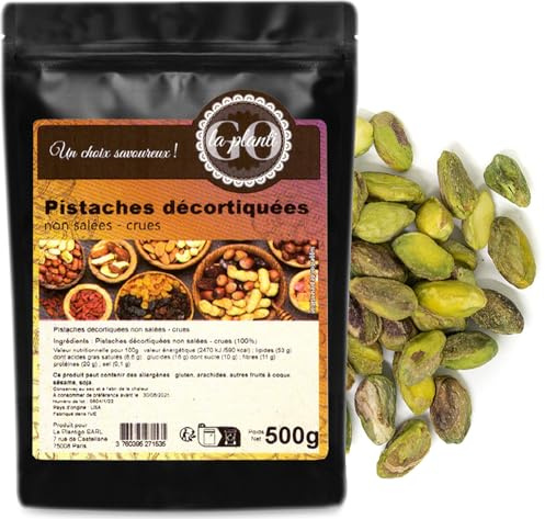 Pistaches décortiquées non salées (crues) 500 g - LA PLANTIGO