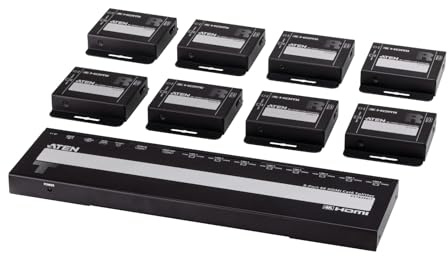 4K HDMI Cat 6 Splitter Kit with 8 Receivers by ATEN