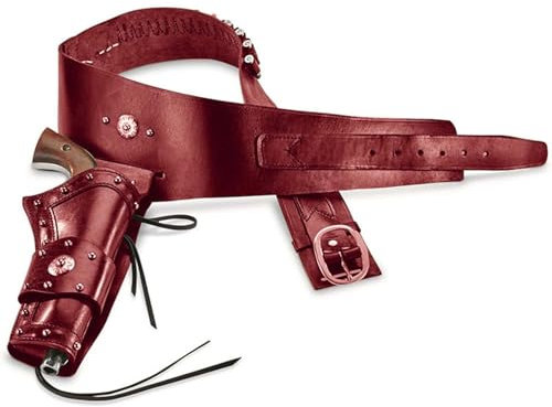 MDFCZXP Retro Leder Pistole Piraten Steinschloss Holster, Single Gun Halter, für Cosplay Kostüm Accessoire,Gelb,20cm