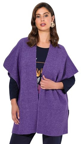 Ulla Popken Femme Grandes Tailles Cardigan Oversize. Manches Longues et Coupe Ouverte Violet 60-66 832666830-3+