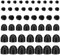 Gama de Tapas para Tuercas Hexagonales, 210 Piezas Negro Tuercas Cúpula Decorativas, M4/M5/M6/M8/M10/M12 Tuerca Domo Plástico Negra, Juego de Tuercas de Sombrerete Negras para Vivienda Coordinada