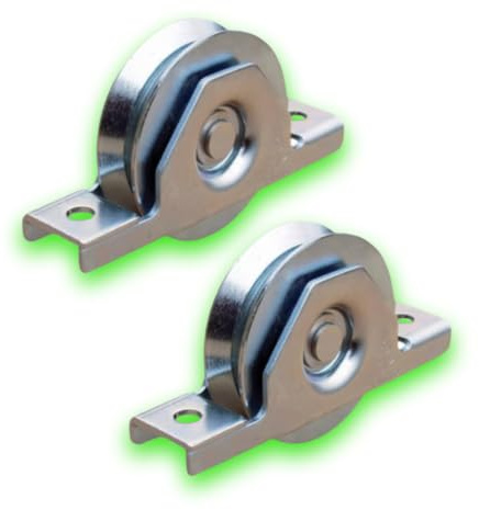 DECO FER FORGE- Lot 2 Roues de Portail Coulissant Rainure Gorge Ronde en V- Roulette Portail Coulissant A Encastrer- Diamètre Roue 50 mm Support 100 kg- Roulette Charge Lourde- Pour Porte Coulissante