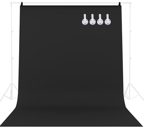 WYYFXY® 2x3m Fotohintergrund Schwarz Stoff Foto Hintergrund Fotografie Fotowand Faltbare Fotoleinwand Schwarzer Leinwand für Fotostudio, Fotoshooting, Video, Modefotografie