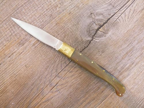 Generico COLTELLO 22 CM SARDO SARDEGNA tipo Pattadesa Pattada MANICO CORNO BUE lama 10 cm su rchiesta incisione come immagine