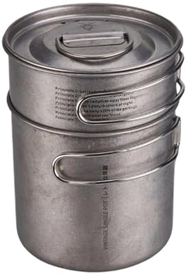 Batterie de cuisine de camping en plein air avec poignée pliable en acier inoxydable Accessoires de camping durables